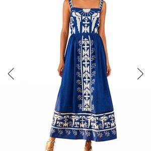 NWT Farm Rio Blue Embroidered Macaw Dress - XS